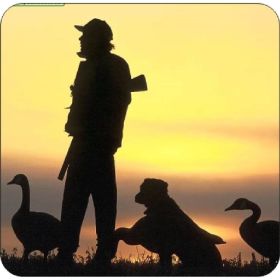 Set Of 4 Coasters Geese Hunter And Dog