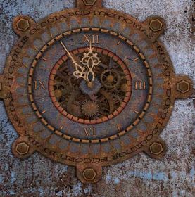 Set of 4 Coasters Steampunk Clock