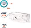 Clear Safety Goggles with ANSI Anti-Scratch Clear Lens; Adjustable Temples. Pack of 12 Glasses with Scratch-Resistant Lenses. Eyewear for Men and Wome