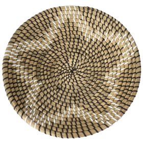 Natural Woven Seagrass Basket Bowl (Style: Black Star)