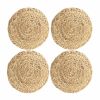 Set of 4 Pack Round Water Hyacinth Placemats