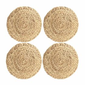 Set of 4 Pack Round Water Hyacinth Placemats (size: D37cm)