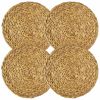 Set of 4 Pack Round Water Hyacinth Placemats