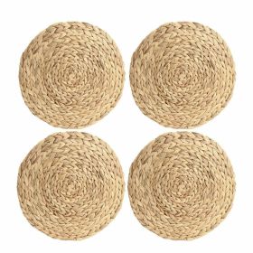 Set of 4 Pack Round Water Hyacinth Placemats (size: D30cm)