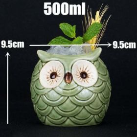 450ml Ceramic Tiki Mug Creative Porcelain Beer Wine Mug Cup Bar Tool - (Color: purple)