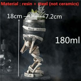 450ml Ceramic Tiki Mug Creative Porcelain Beer Wine Mug Cup Bar Tool - (Color: Grey)