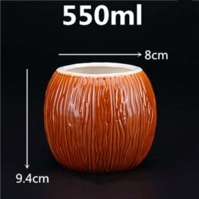 450ml Ceramic Tiki Mug Creative Porcelain Beer Wine Mug Cup Bar Tool - (Color: Clear)