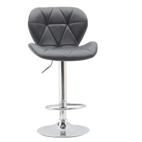 Bar Chair Scandinavian Design, Swivel Lift, Suitable for Dining and Kitchen Bar Chairs (2 Pieces) (Color: Grey)