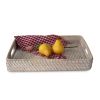 Rectangular Rattan Wicker Serving Trays with Handles | Handcrafted Breakfast, Food, Dish, Coffee, Bread Serving Baskets for Home and Restaurants