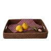 Rectangular Rattan Wicker Serving Trays with Handles | Handcrafted Breakfast, Food, Dish, Coffee, Bread Serving Baskets for Home and Restaurants